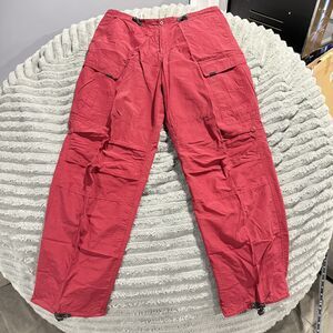 Vintage Y2K UTILITY Red Parachute Cargo Pants Gorpcore